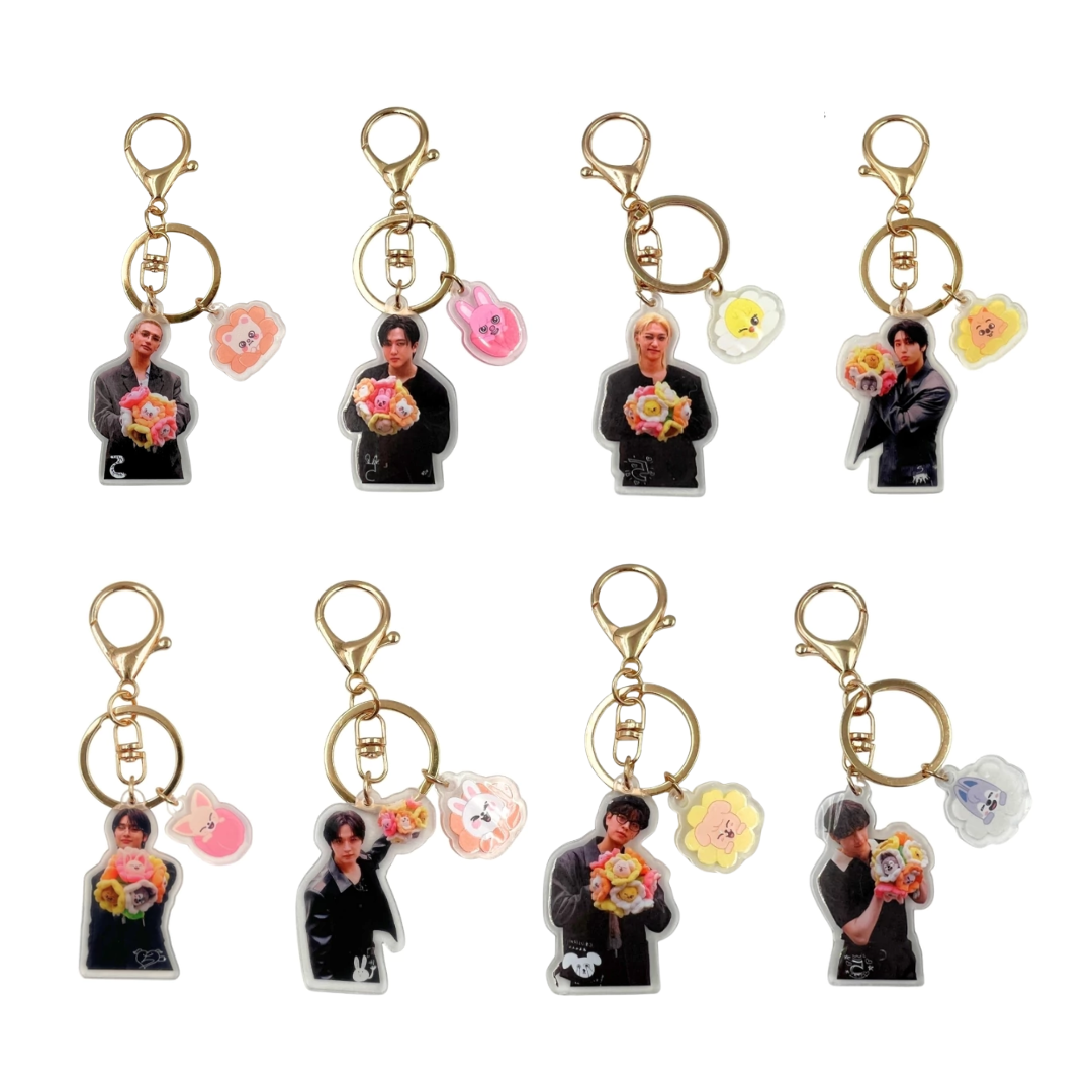 Straykids Llavero de Acrilico Fanmade Flor